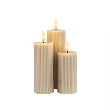 Sirius Smilla varm grå genopladelige LED-lys 3 stk. Ø5xH10/12,5/15cm #SIR80271